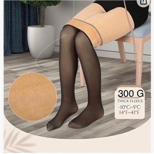 300 G! The ticker ultra warm Fleeced Lined Pantyhose winter transparent tights